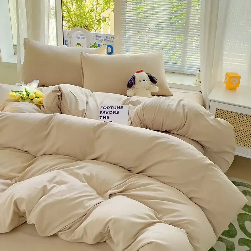 Cream Cotton Bedding Set