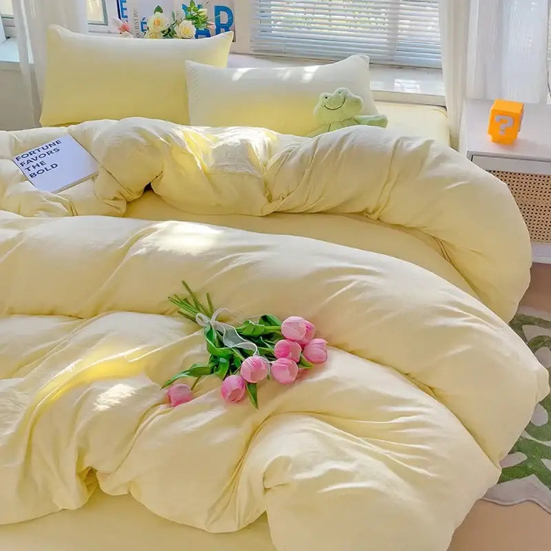 Cream Cotton Bedding Set