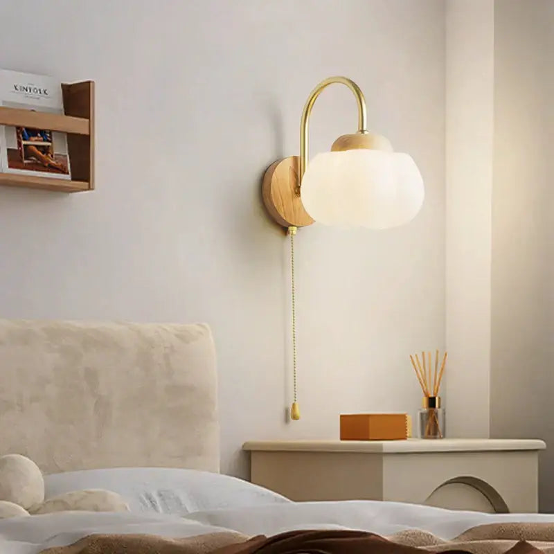 Brass Wood Cloud Sconce