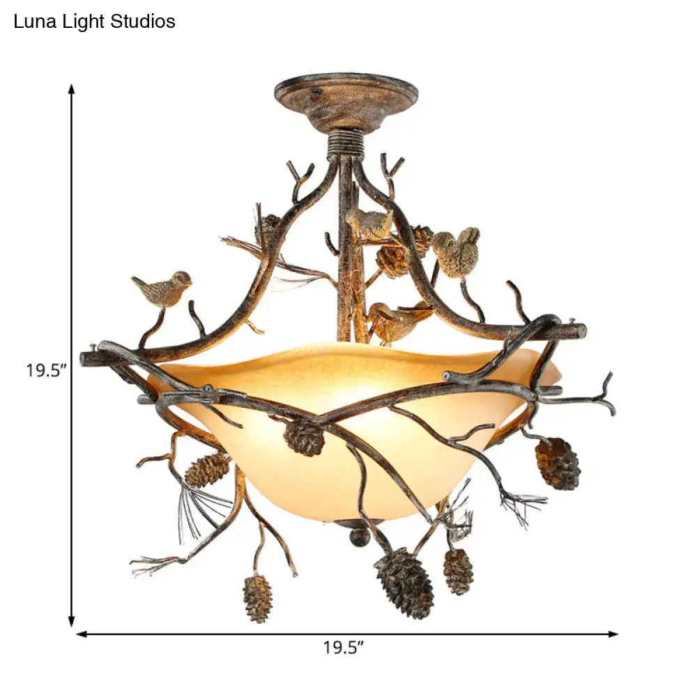 Bronze Bird Branch Light