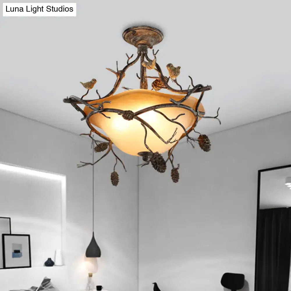 Bronze Bird Branch Light