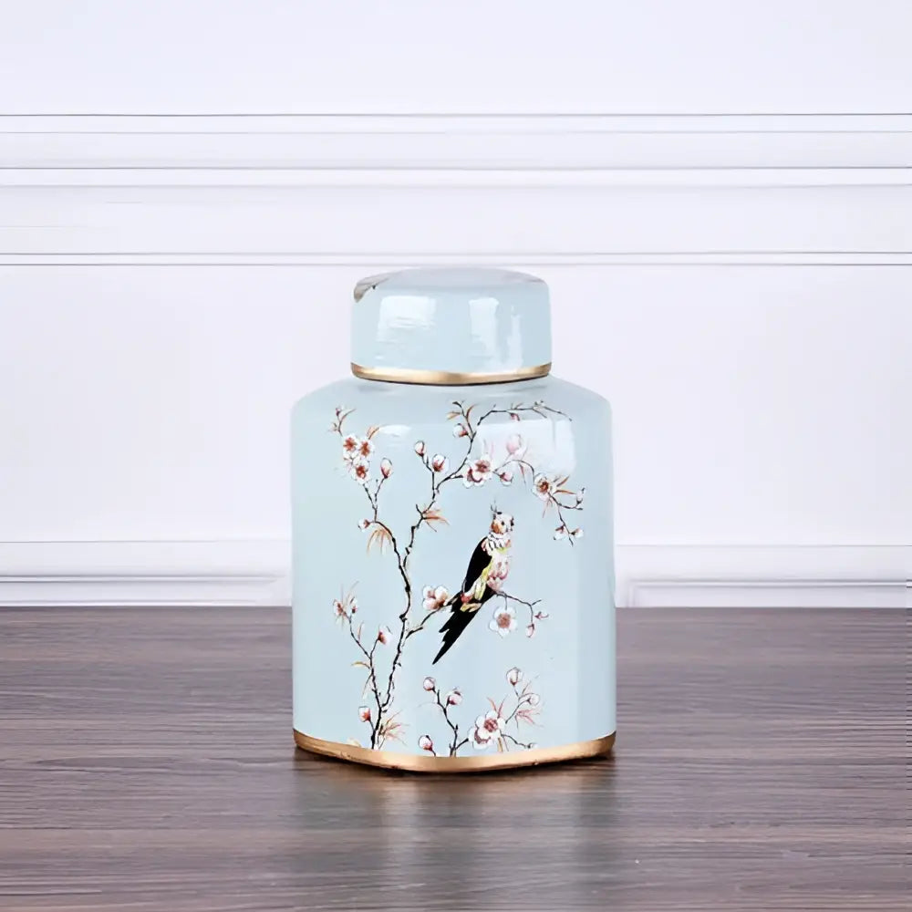 Yellow Floral Ceramic Jar