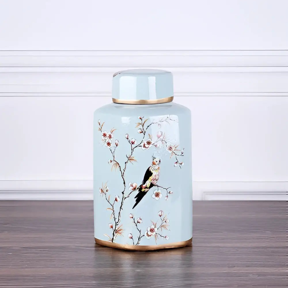 Yellow Floral Ceramic Jar