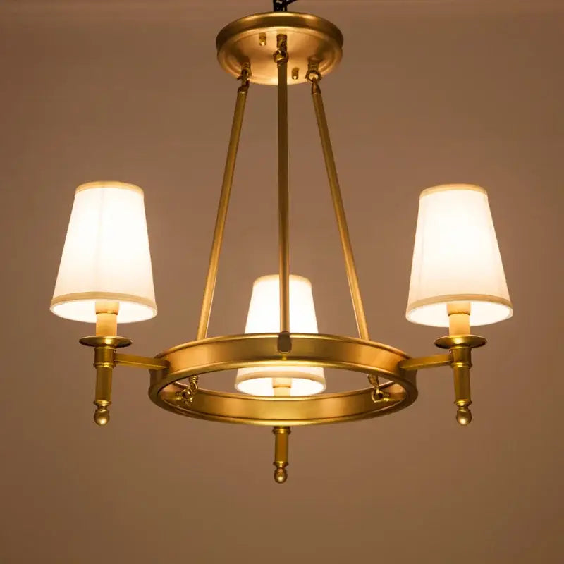 Fabric Brass Chandelier