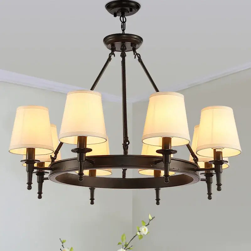 Fabric Brass Chandelier