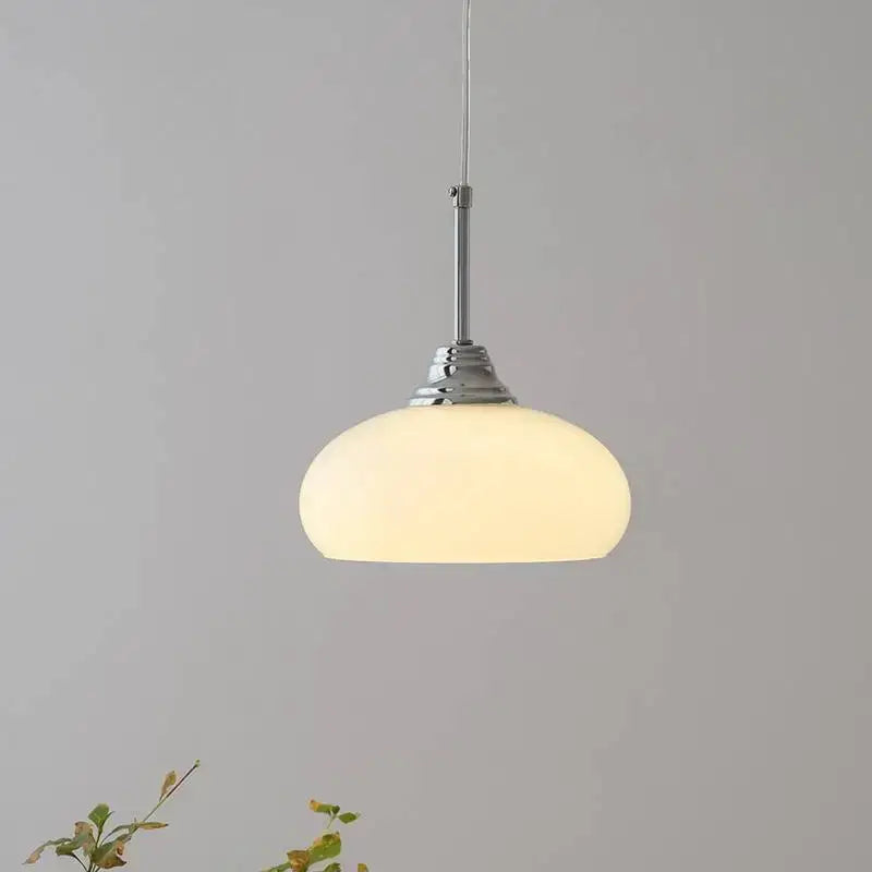 Cream Glass Oval Pendant