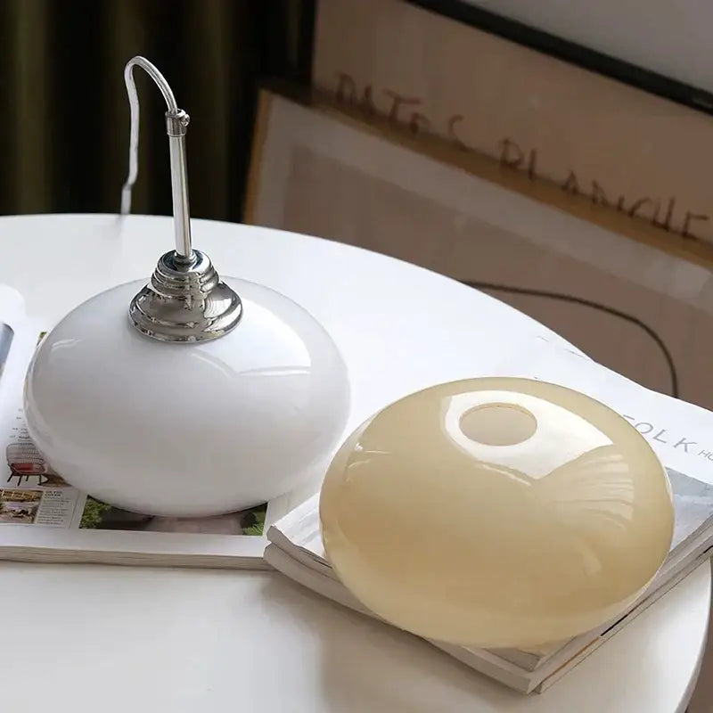 Cream Glass Oval Pendant