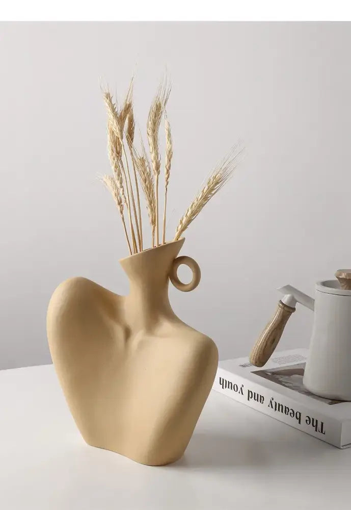 White Ceramic Human Vase
