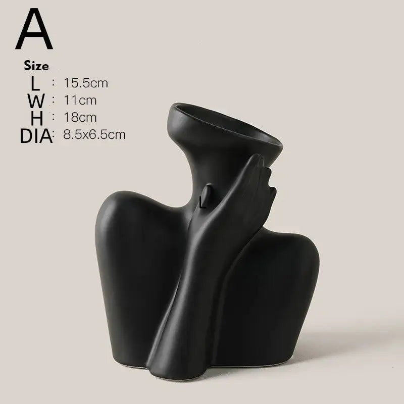 White Ceramic Human Vase