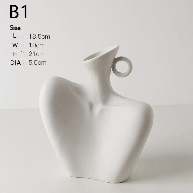 White Ceramic Human Vase