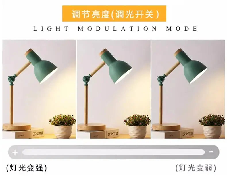 Mint Green Wooden Table Lamp