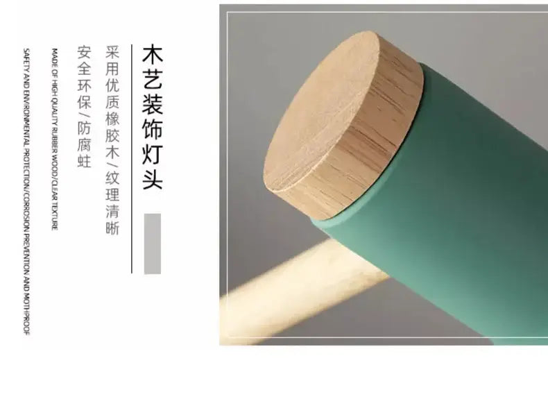 Mint Green Wooden Table Lamp