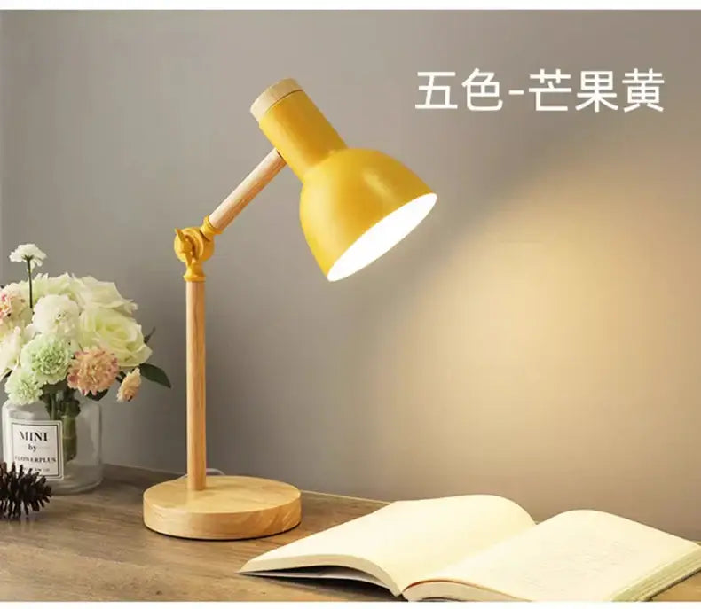 Mint Green Wooden Table Lamp