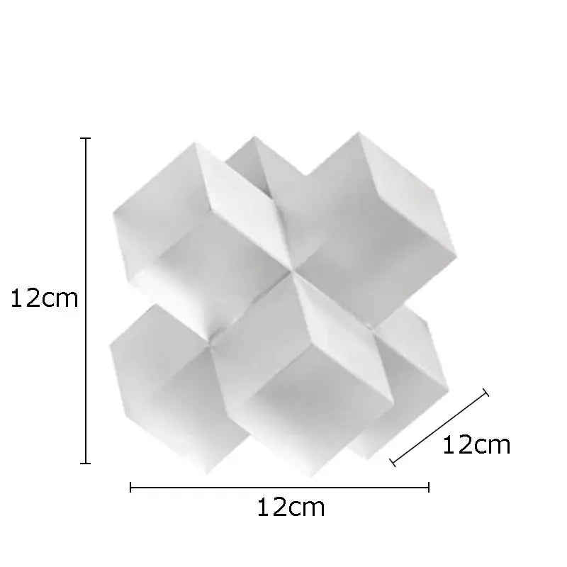 Black Geometric Glass Sculpture with Interlocking Design