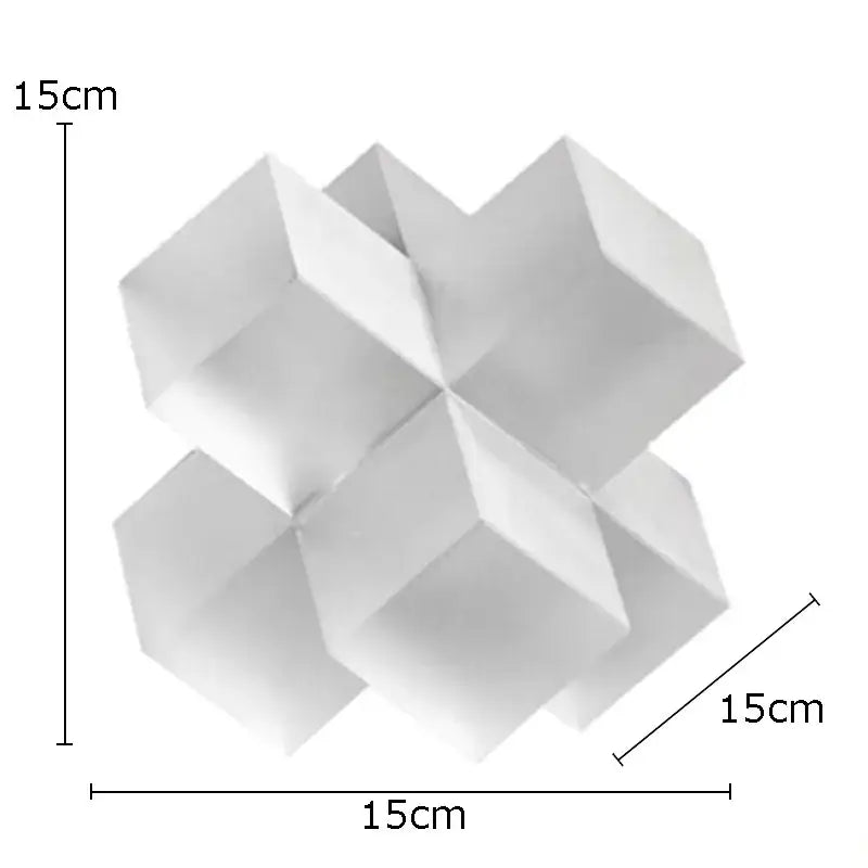 Black Geometric Glass Sculpture with Interlocking Design