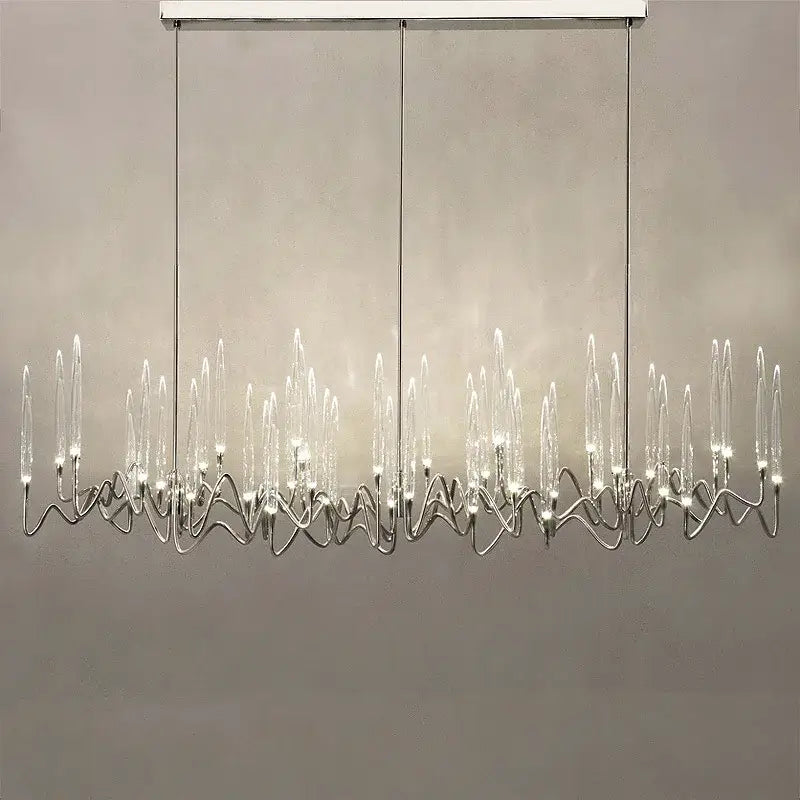Gold Branch Chandelier with Acrylic Lampshade