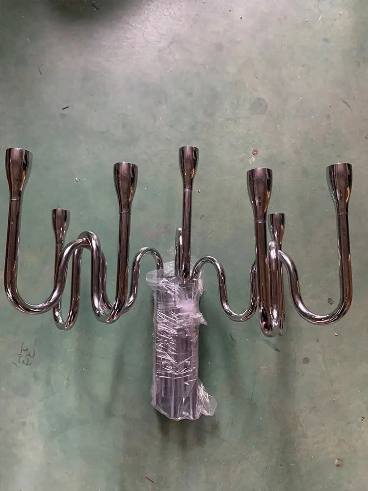 Gold Branch Chandelier with Acrylic Lampshade