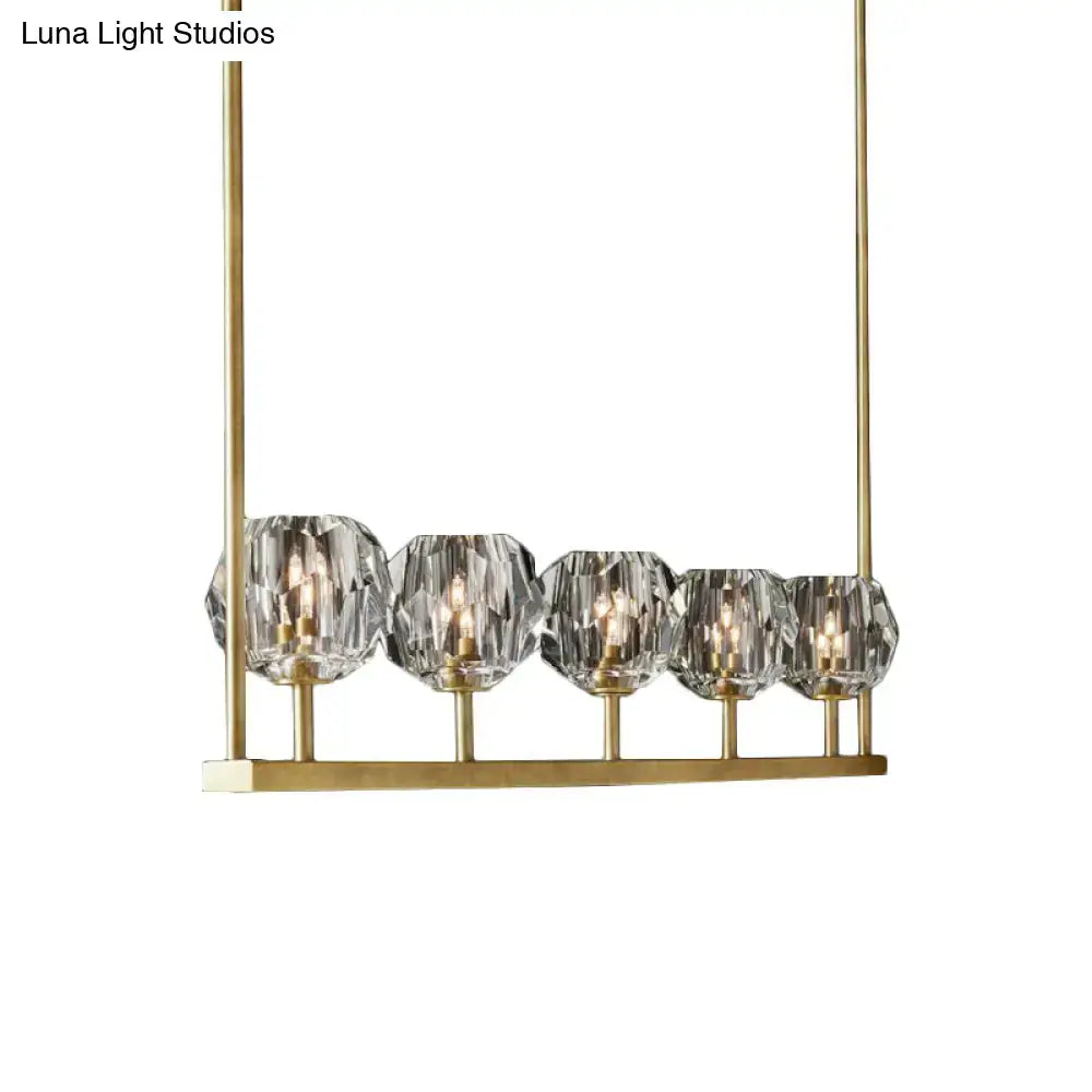 Premium Brass Crystal Island Chandelier