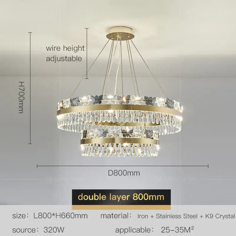 Gold Butterfly Chandelier with Layered Crystal Design