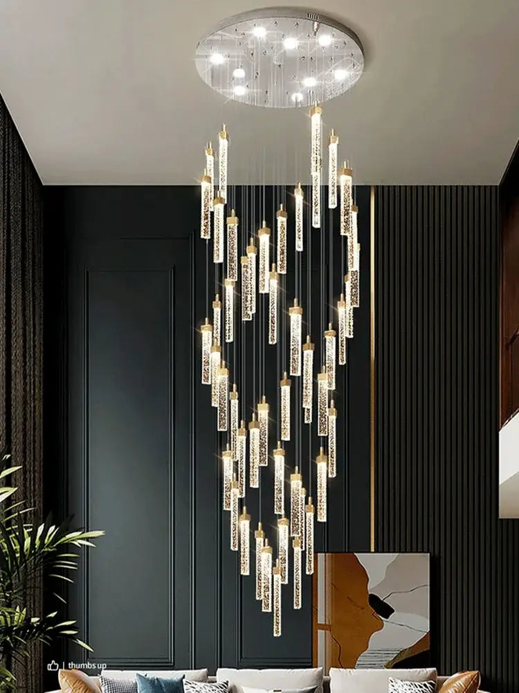 Gold Crystal Nordic Staircase Light