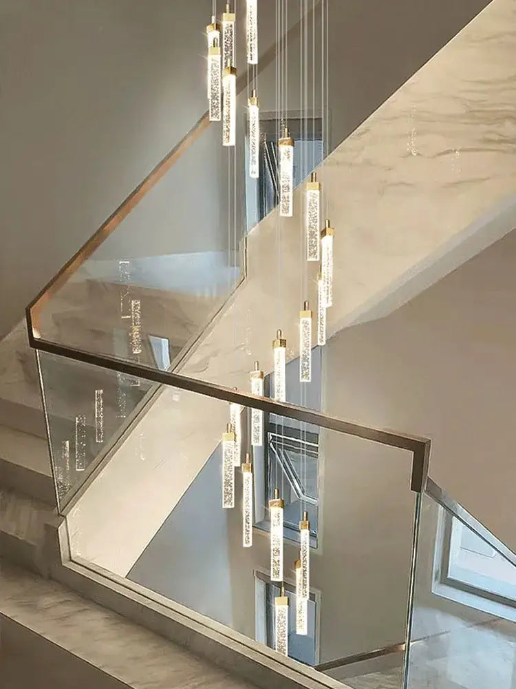 Gold Crystal Nordic Staircase Light