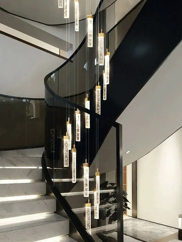 Gold Crystal Nordic Staircase Light