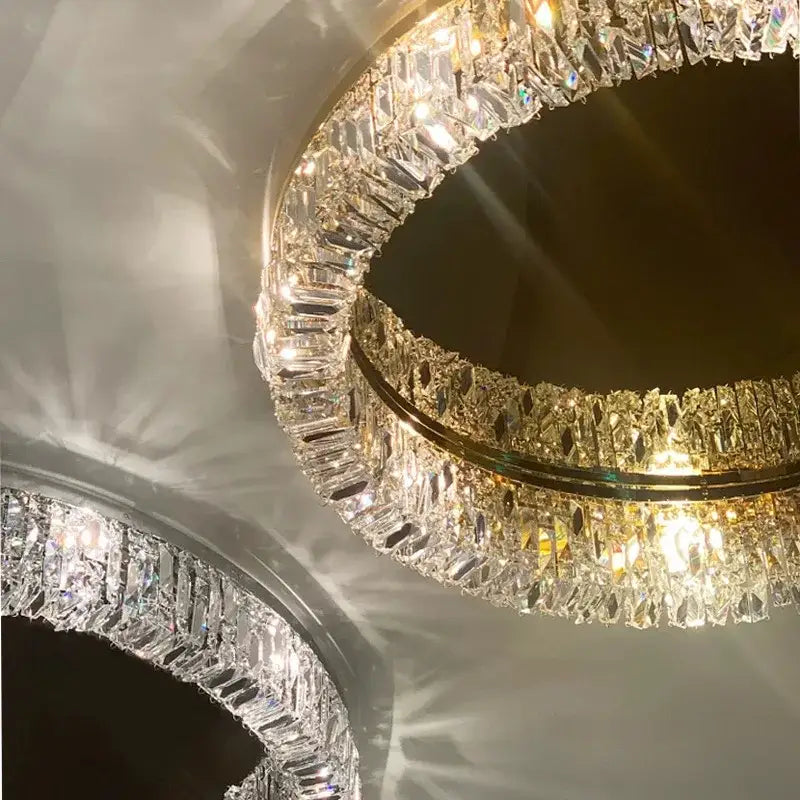 Gold Crystal Glass Bedroom Ceiling Lamp