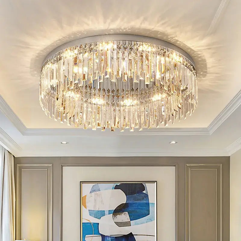 Chrome Luxury Crystal Ceiling Lamp