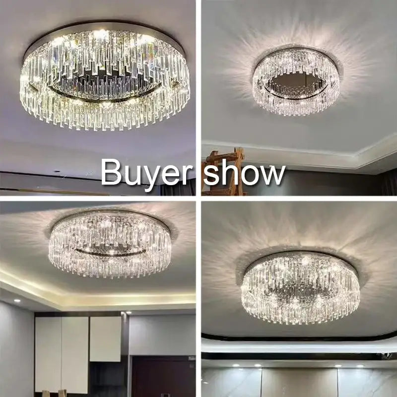 Chrome Luxury Crystal Ceiling Lamp