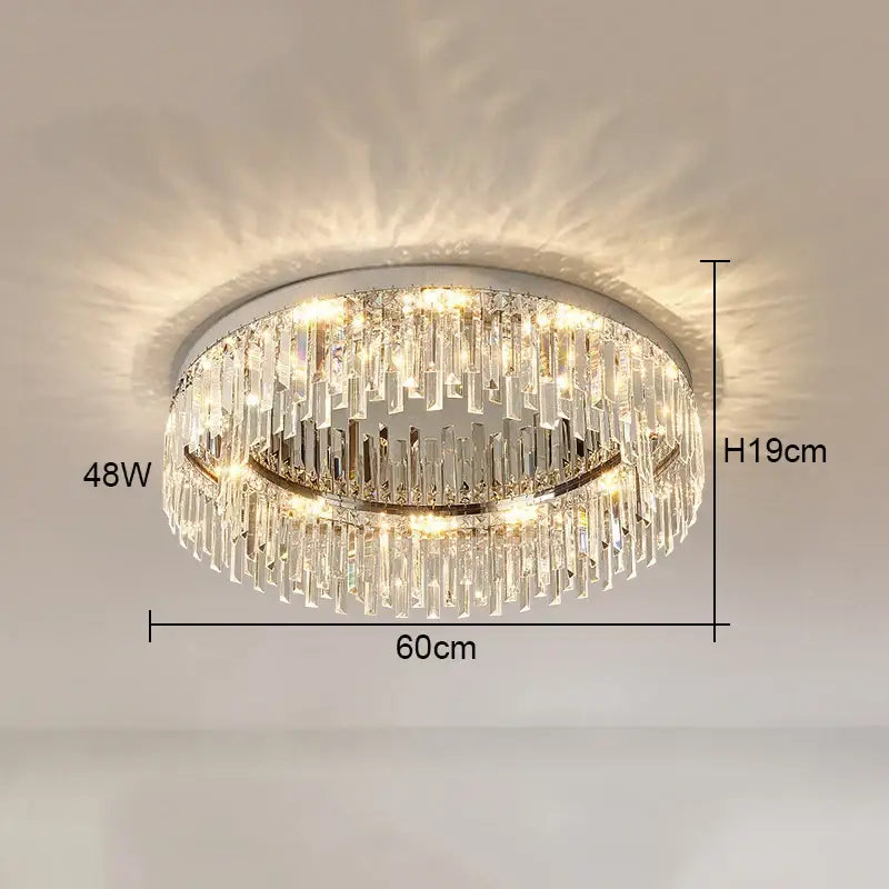 Chrome Luxury Crystal Ceiling Lamp