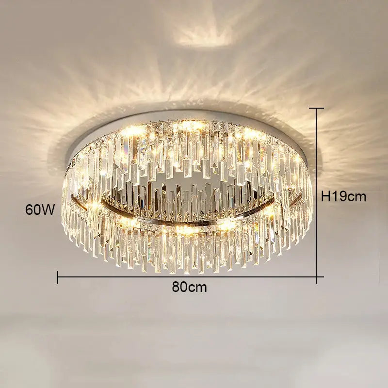 Chrome Luxury Crystal Ceiling Lamp