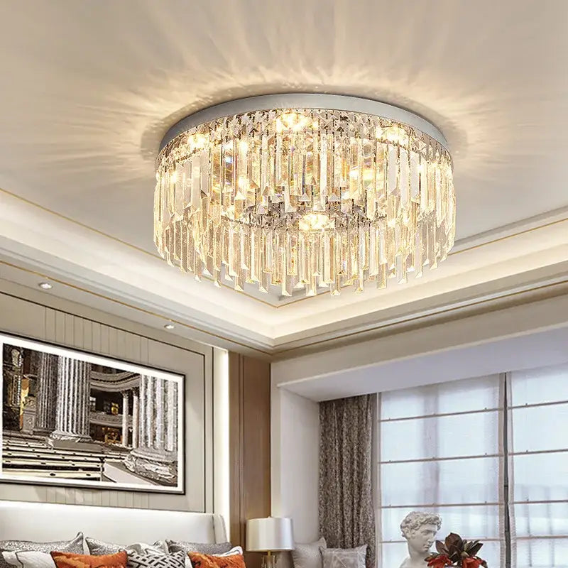 Chrome Luxury Crystal Ceiling Lamp