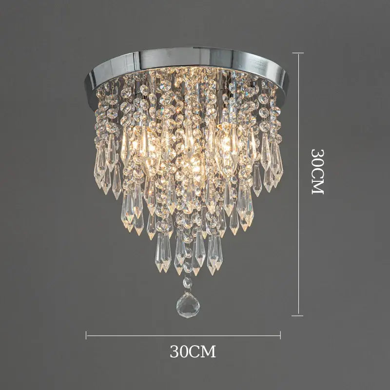 Gold Crystal Teardrop 30cm Ceiling Light