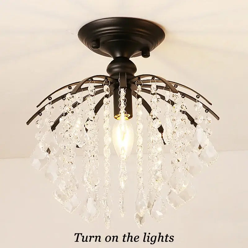 Black Crystal Elegant Chandelier Light