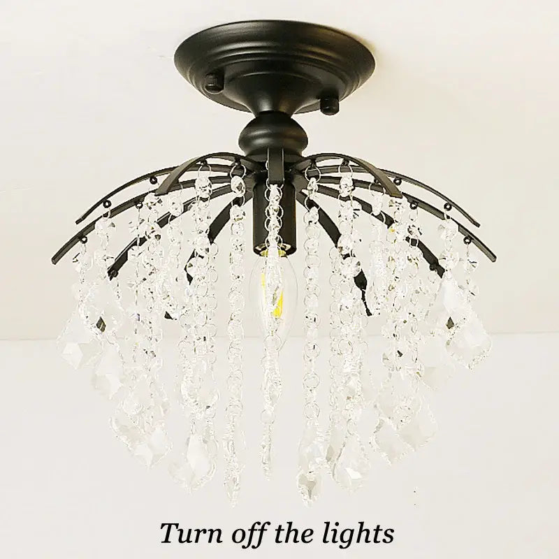 Black Crystal Elegant Chandelier Light