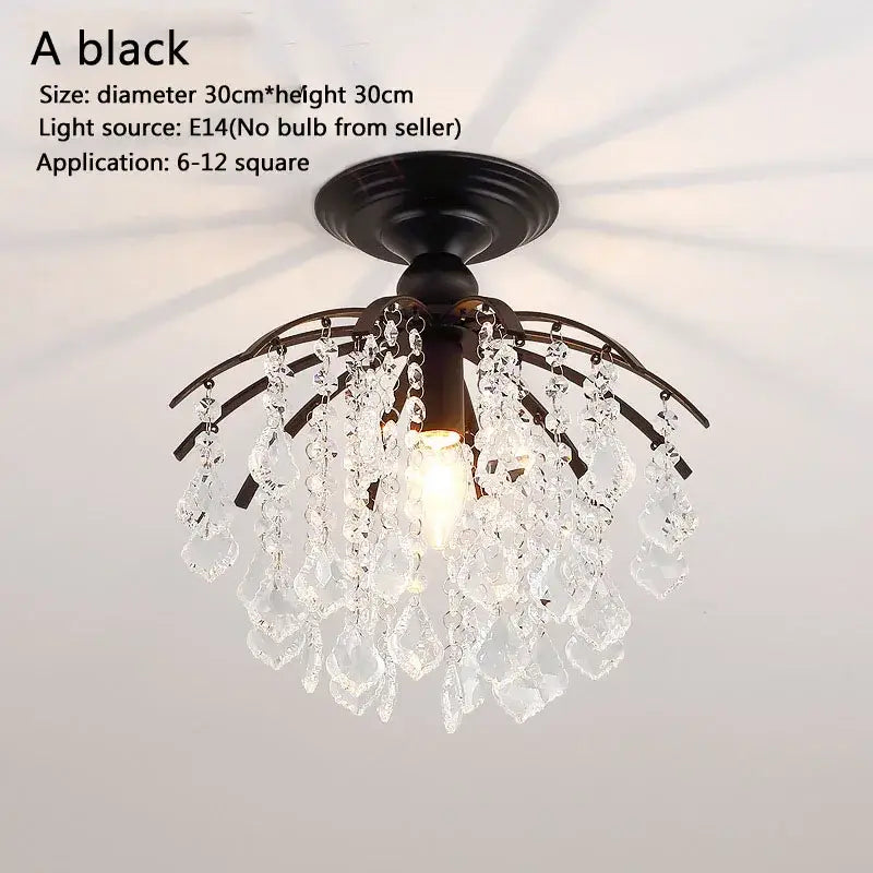 Black Crystal Elegant Chandelier Light