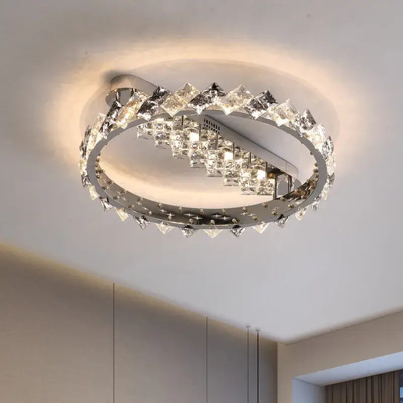Chrome Crystal 60W Dimmable Ceiling Light
