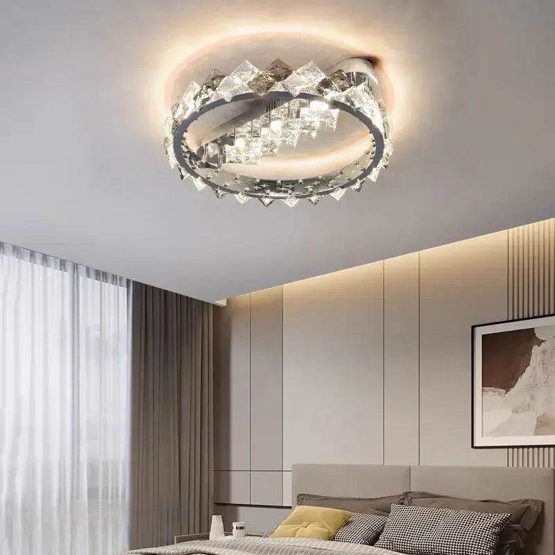 Chrome Crystal 60W Dimmable Ceiling Light