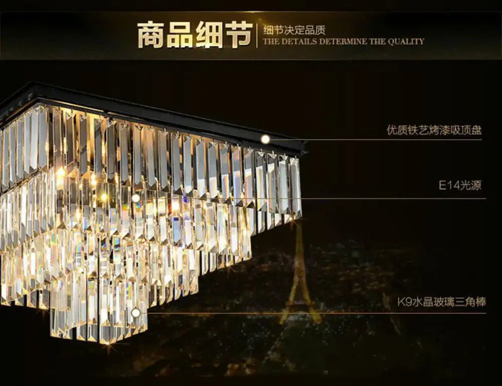 Black Crystal Chrome-Body 95cm Ceiling Chandelier