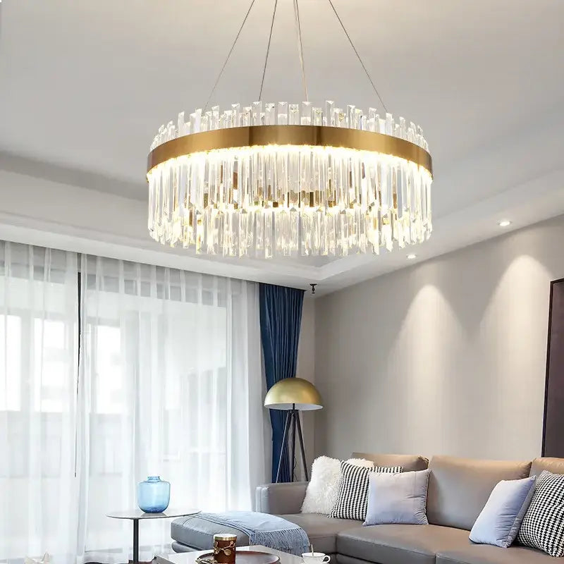 Gold Crystal Polished-Chrome 120cm Dining Chandelier