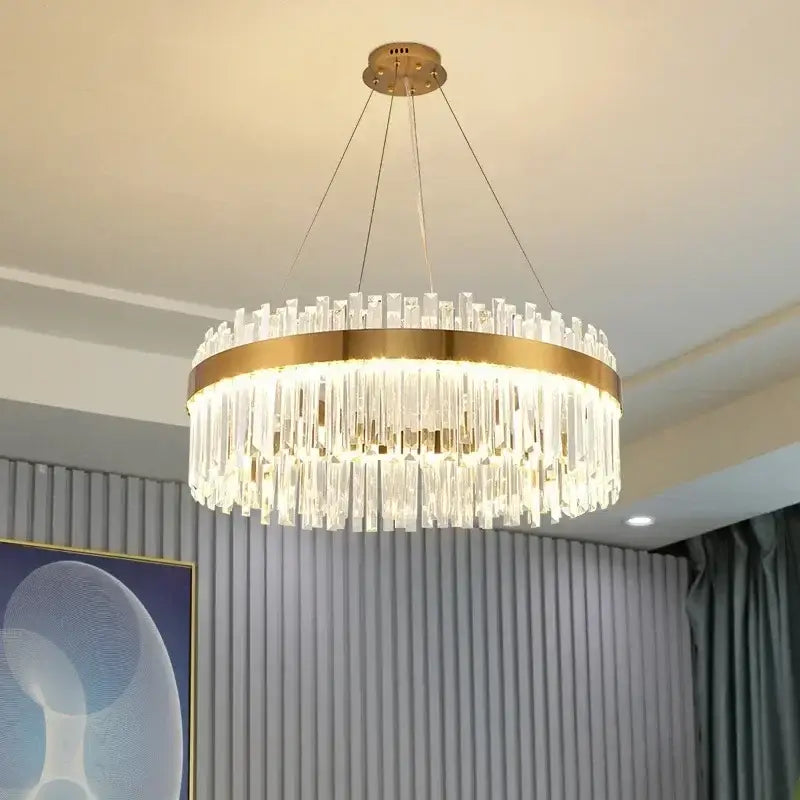 Gold Crystal Polished-Chrome 120cm Dining Chandelier