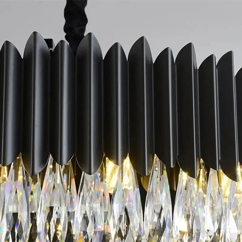 Gold Crystal Pendant Light Oval 75cm Design