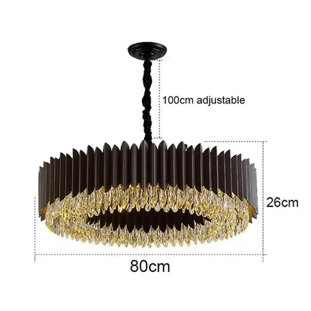 Gold Crystal Pendant Light Oval 75cm Design