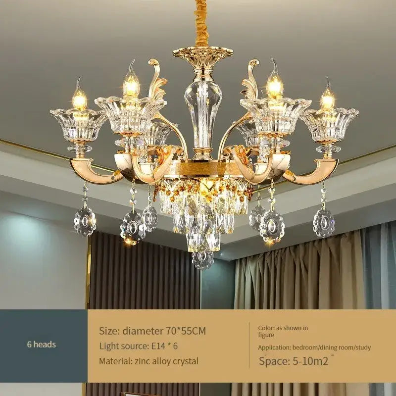 Gold Crystal 50-Head Chandelier Light