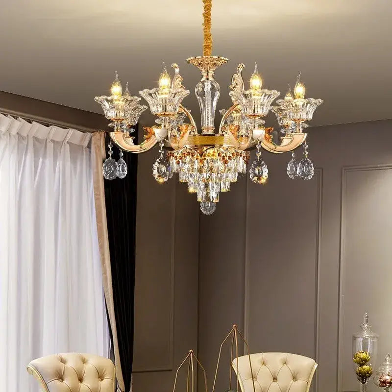 Gold Crystal 50-Head Chandelier Light