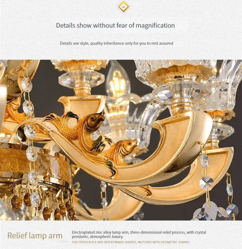 Gold Crystal 50-Head Chandelier Light