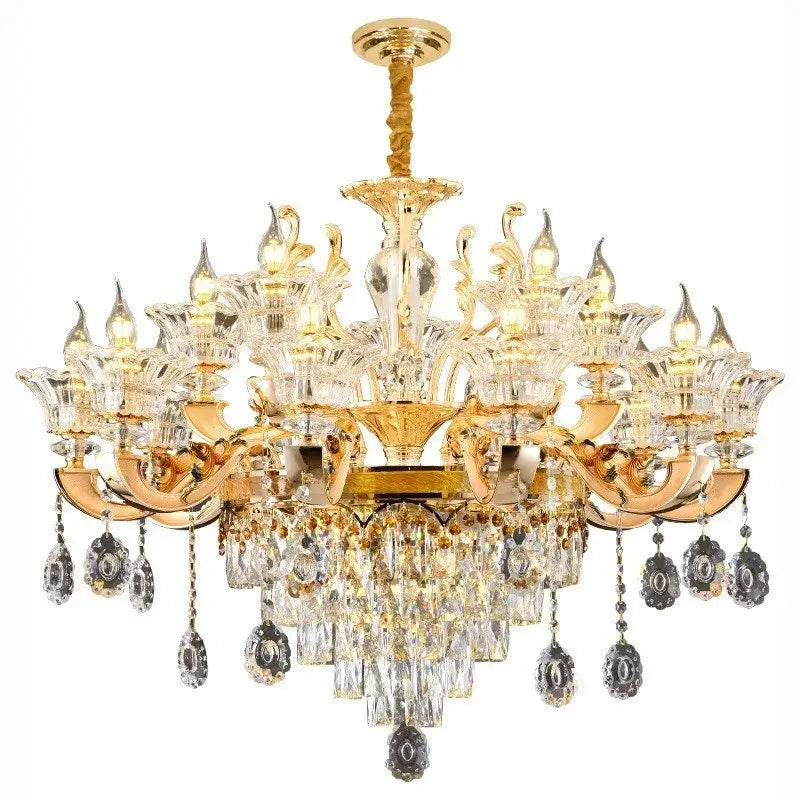 Gold Crystal 50-Head Chandelier Light