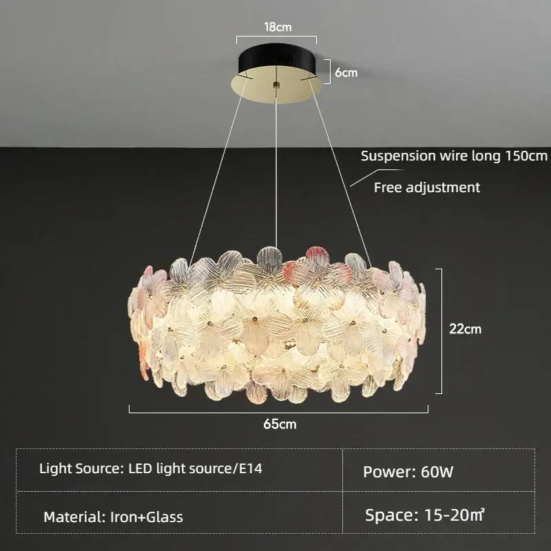 Petal Crystal Chandelier Light