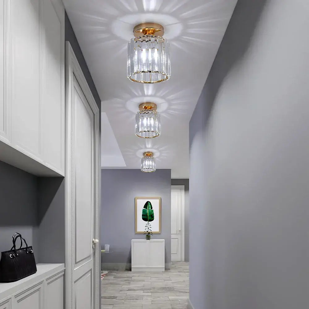 Gold Crystal Polished-Gold Pendant Light