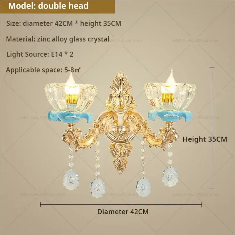 Gold Crystal Chandelier Light 18-Head Design